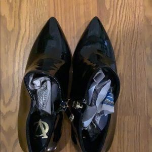 Black patent leather boots